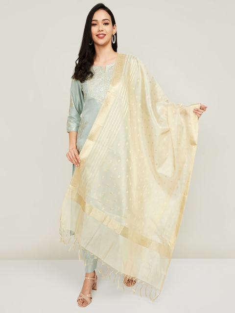 

Melange by Lifestyle Gold-Toned Ethnic Motifs Woven Design Dupatta with Zari