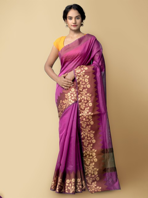 

Unnati Silks Women Purple & Brown Bangalore Sico Saree