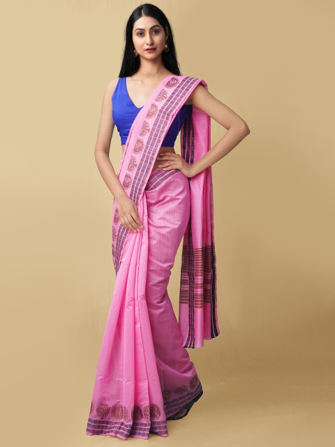 

Unnati Silks Women Pink & Blue Bangalore Sico Saree