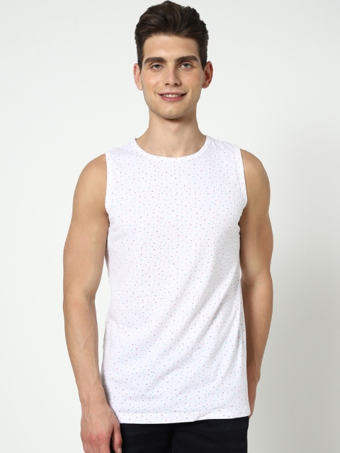 

Bewakoof Men White Printed Cotton Innerwear Vest