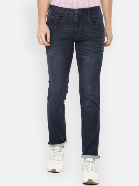 

V Dot Men Navy Blue Slim Fit Light Fade Jeans