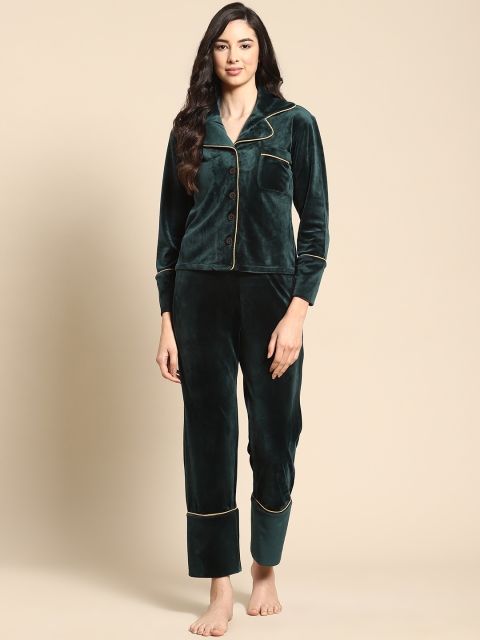 

WoowZerz Women Green Night suit