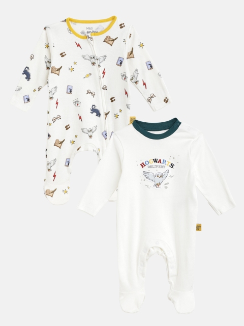 

Marks & Spencer Infant Kids Pack of 2 Off-White Harry Potter Pure Cotton Bodysuits