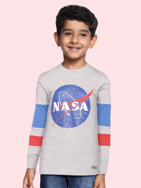 

Marks & Spencer Boys Grey & Blue Typography Print T-shirt