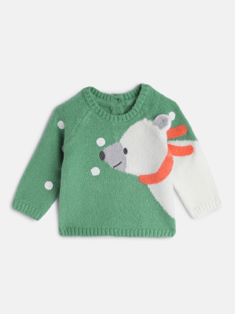 

Marks & Spencer Kids Green & White Embroidered Sweater