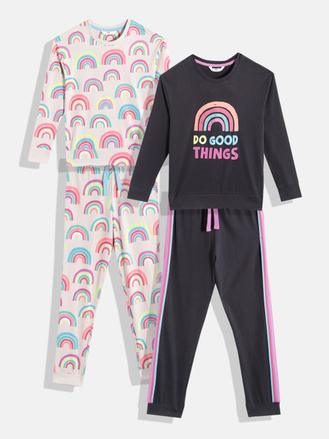 

Marks & Spencer Girls Pack of 2 Rainbow Print Pure Cotton Pyjamas Sets, Multi