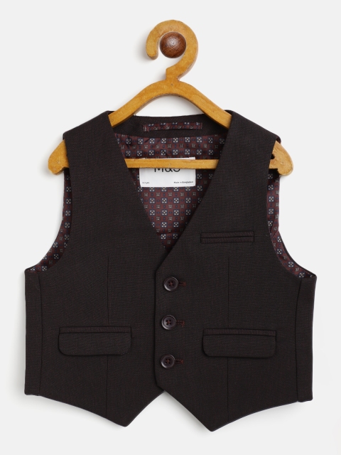 

Marks & Spencer Boys Burgundy Solid Waistcoat
