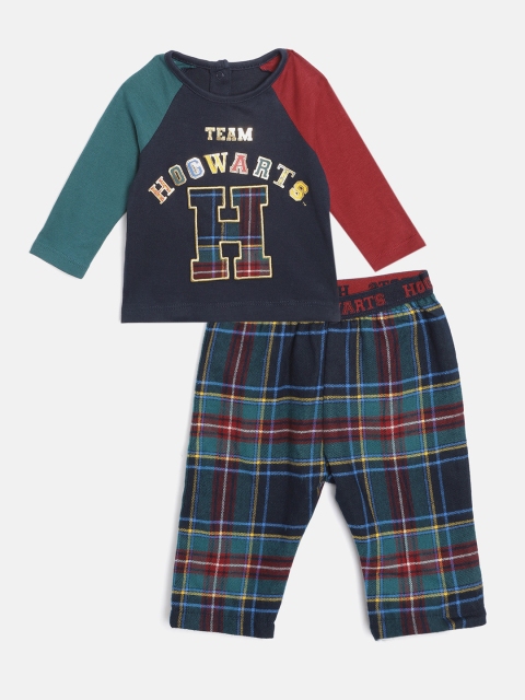 

Marks & Spencer Infant Kids Navy Blue & Green Harry Potter Print Cotton Pyjamas Set