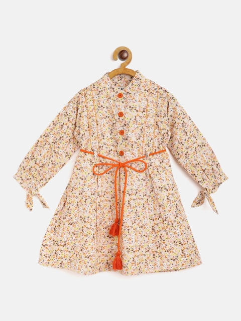 

Bella Moda Girls Yellow & White Floral Fit & Flare Dress