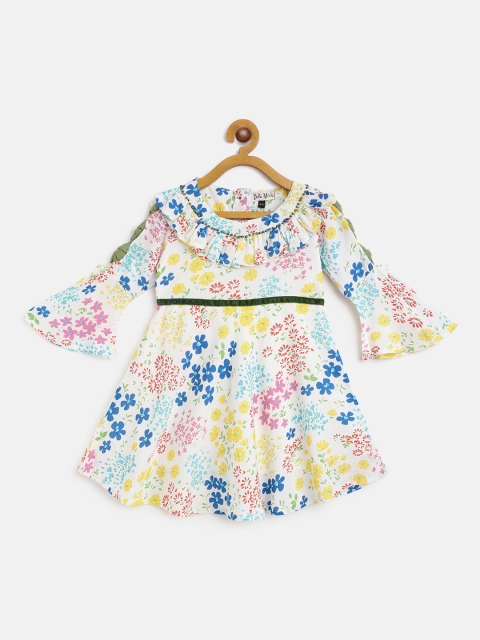 

Bella Moda Girls White & Pink Floral Fit and Flare Dress