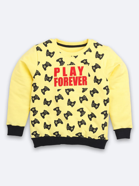 

TAMBOURINE Boys Yellow Printed Sweatshirt