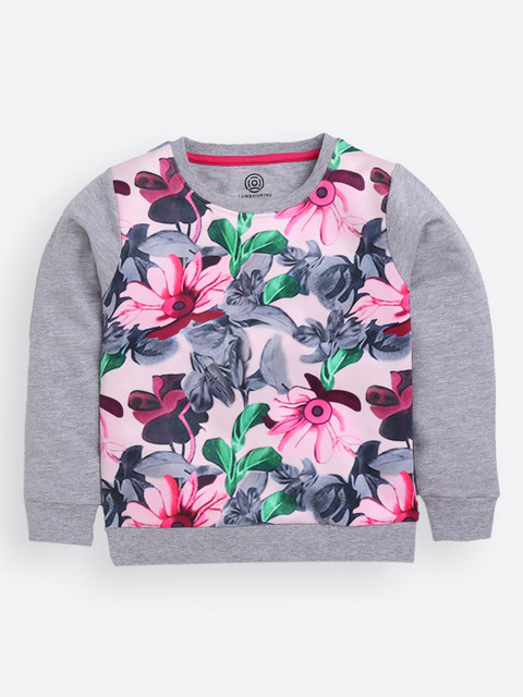 

TAMBOURINE Girls Grey Printed Sweatshirt