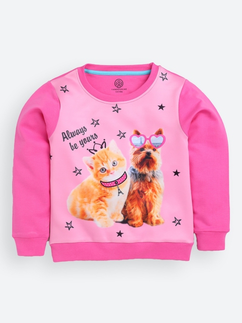 

TAMBOURINE Girls Pink Printed Sweatshirt