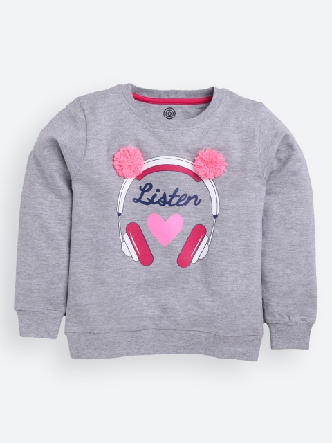 

TAMBOURINE Girls Grey Printed Sweatshirt