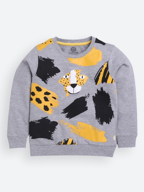 

TAMBOURINE Boys Grey Printed Sweatshirt