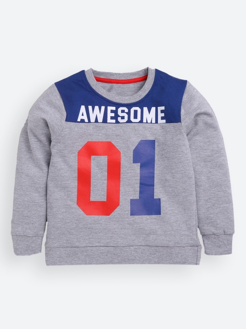 

TAMBOURINE Boys Grey Printed Sweatshirt