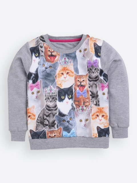 

TAMBOURINE Girls Grey Printed Sweatshirt