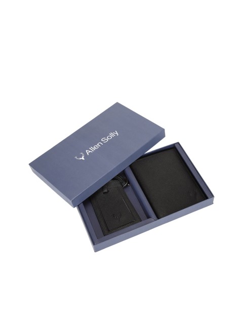 

Allen Solly Men Black Textured Leather Accessory Gift Set