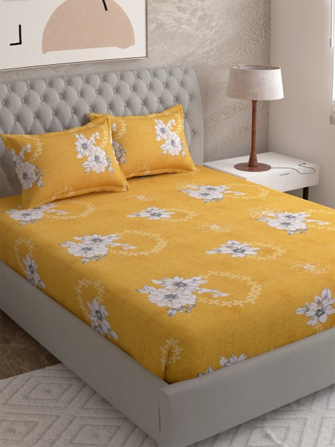 

EverHOME Multicolor Floral 144 TC Cotton Super King Bed Sheet with Pillow Cover, Multi