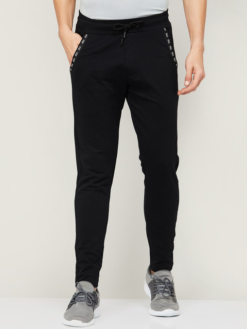 

UCLA Men Black Solid Slim-Fit Cotton Track Pants