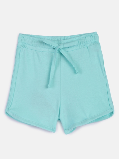 

HERE&NOW Girls Turquoise Blue Pure Cotton Regular Shorts