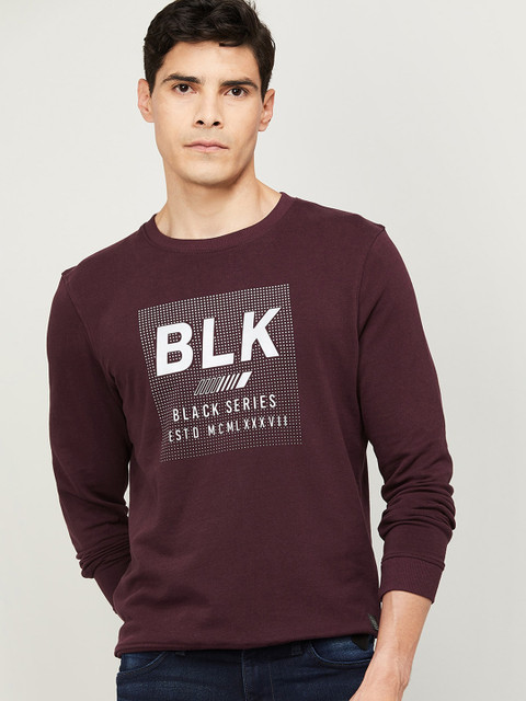 

Bossini Men Burgundy Printed Sweatshirt