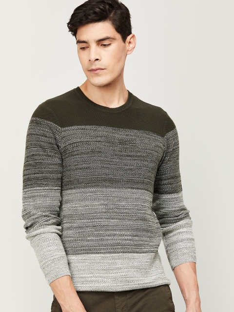 

Forca Men Olive Green & Grey Colourblocked Sweatshirt