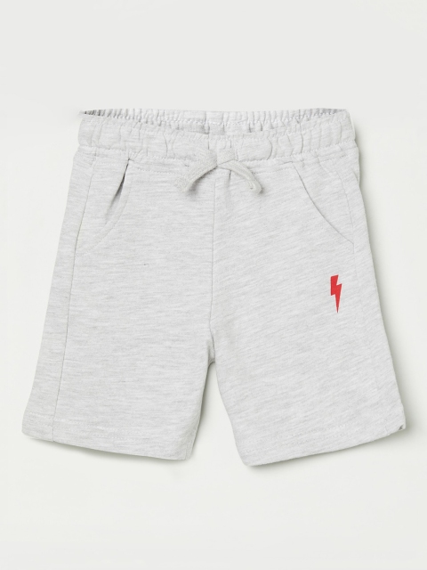 

Juniors Boys Grey Melange Solid Regular Shorts