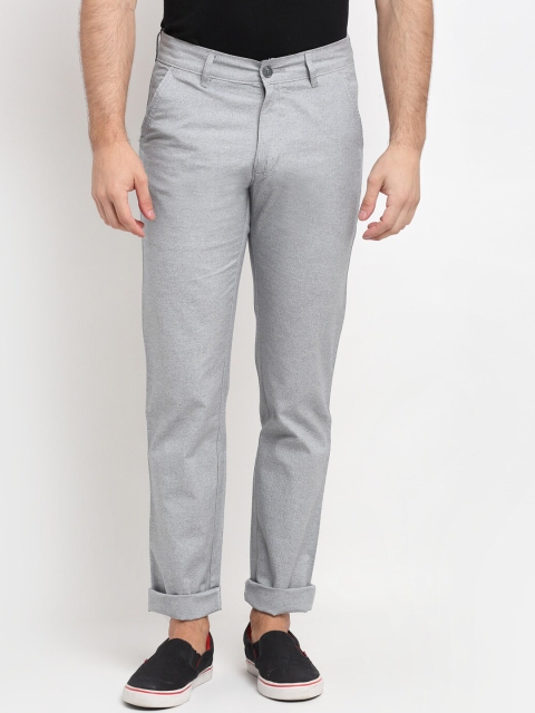 

La Mode Men Grey Solid Trousers