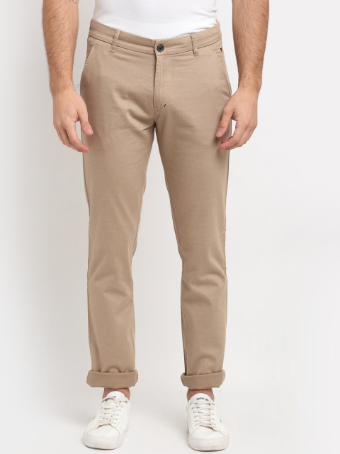

La Mode Men Beige Solid Chino Trousers