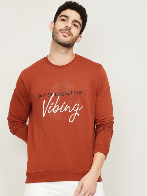 

Fame Forever by Lifestyle Men Rust Printed Sweatshirt