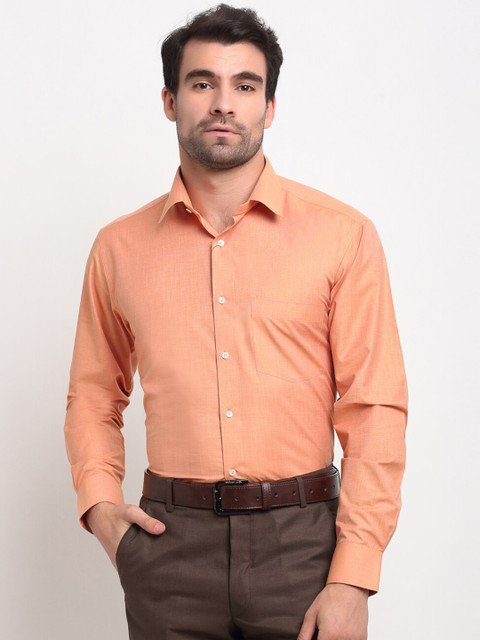 

La Mode Men Orange Opaque Formal Shirt