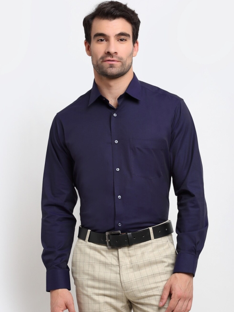 

La Mode Men Navy Blue Opaque Party Shirt