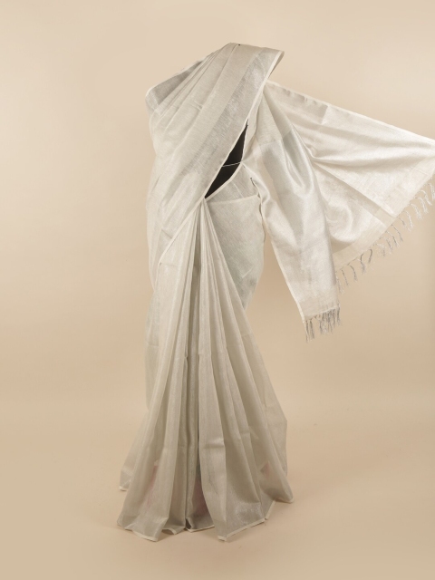 

Pothys Grey Zari Linen Blend Saree