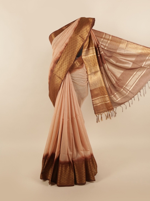 

Pothys Beige & Brown Woven Design Linen Blend Saree
