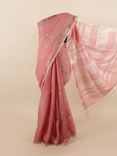 

Pothys Pink Woven Design Linen Blend Saree