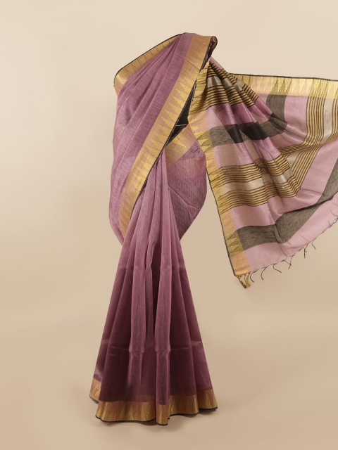 

Pothys Purple Woven Designed Linen Blend Saree