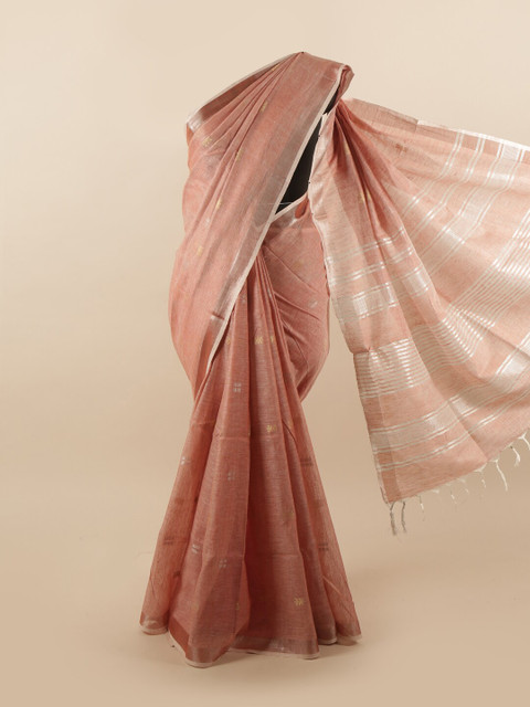 

Pothys Mauve Woven Design Linen Blend Saree