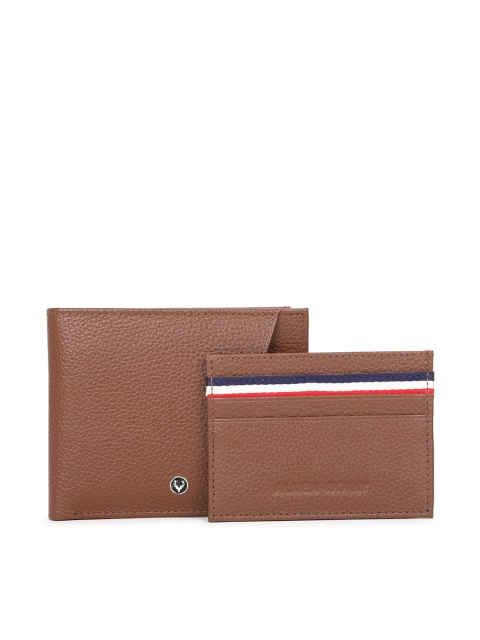 

Allen Solly Men Brown Textured Leather Three Fold Wallet