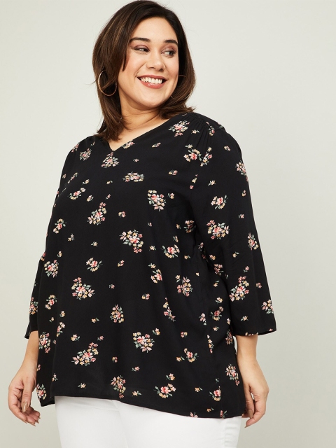 

nexus Black & White Floral Print Regular Top