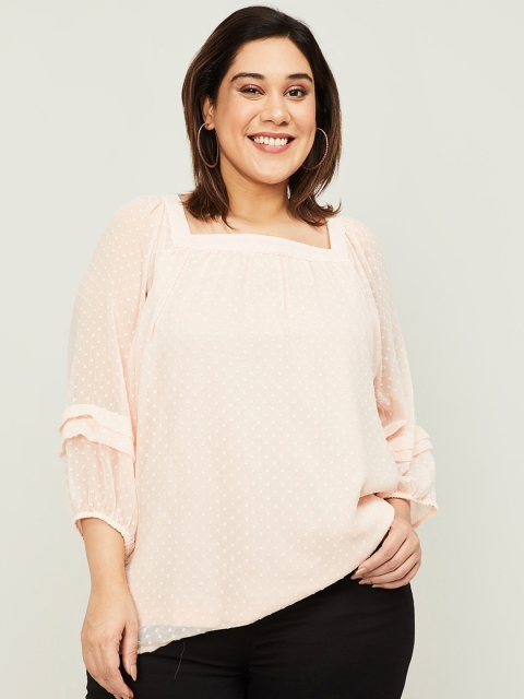 

nexus Pink Self Design Regular Top