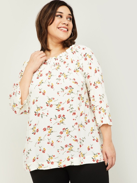 

nexus Off White & Yellow Floral Print Top