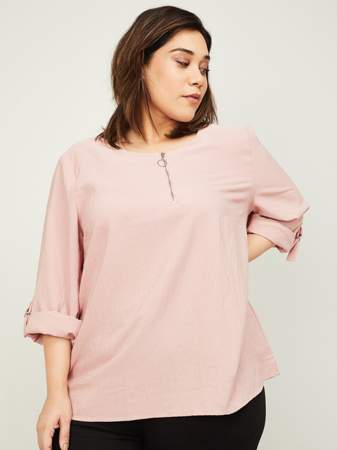 

nexus Pink Solid Regular Top