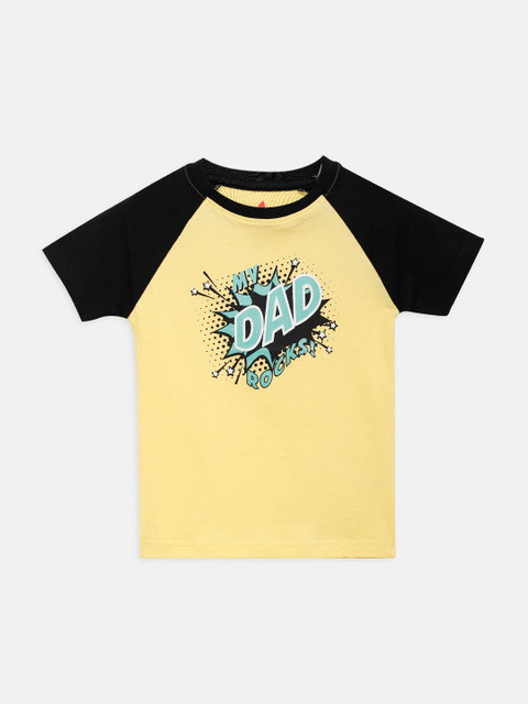 

THETA Boys Yellow Typography Printed T-shirt