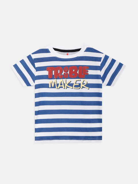 

THETA Boys Blue Striped Applique T-shirt
