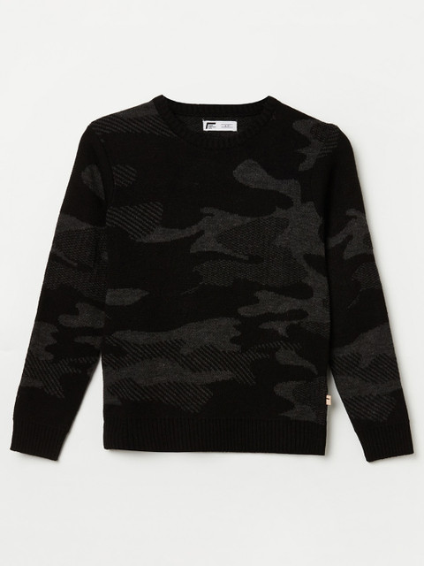 

Fame Forever by Lifestyle Boys Black & Grey Printed Acrylic Pullover