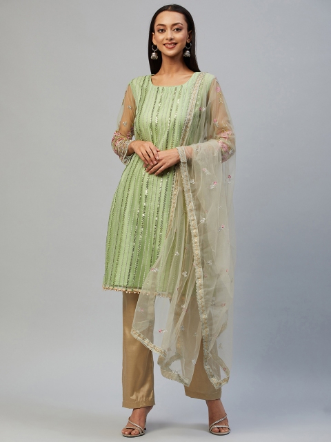 

Readiprint Fashions Green Embroidered Straight Style Unstitched Dress Material