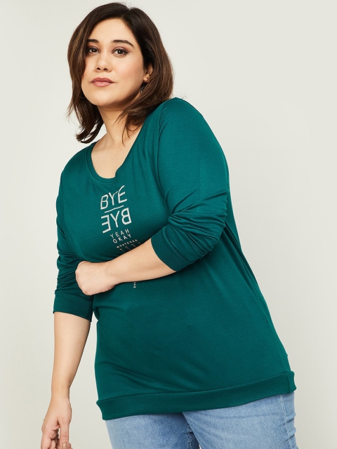 

nexus Women Green Typography Print Sweatshirt
