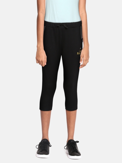 

Sweer Dreams Girls Looper Knit Solid Black Capris