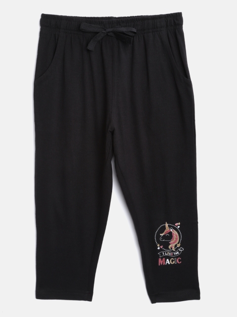 

Sweet Dreams Girls Black Solid Pure Cotton Capris